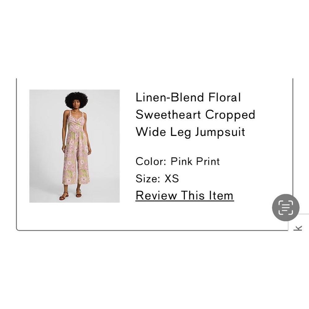 Express Pink Floral Linen Jumpsuit